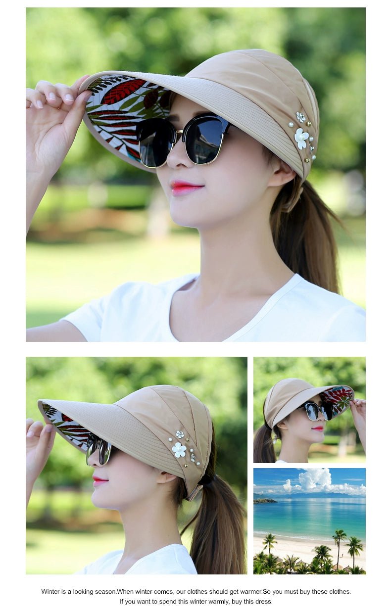 Sun Hat Women's Casual Summer Foldable Sun Hat - PratSN