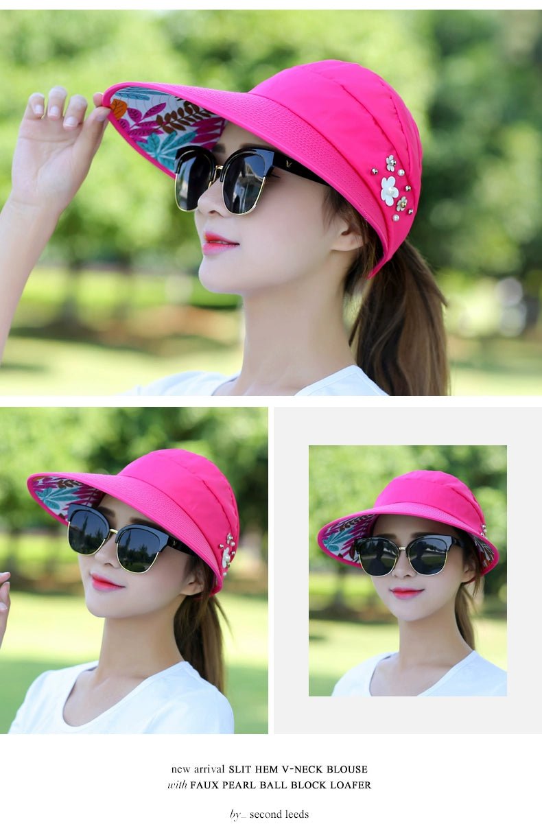 Sun Hat Women's Casual Summer Foldable Sun Hat - PratSN