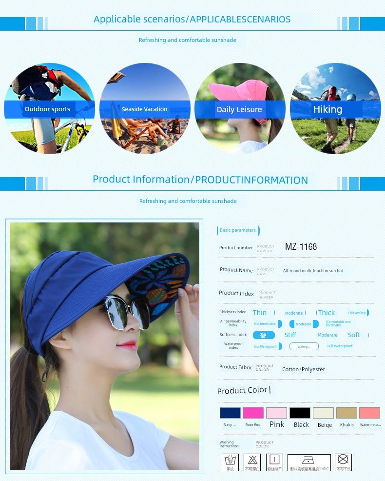 Sun Hat Women's Casual Summer Foldable Sun Hat - PratSN