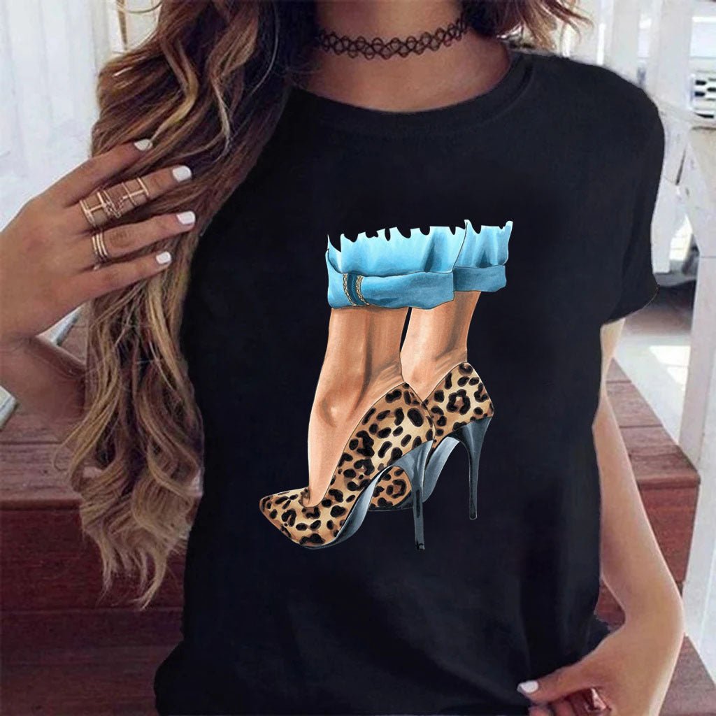 Sunflower Black Loose Short Sleeve T-Shirt - PratSN