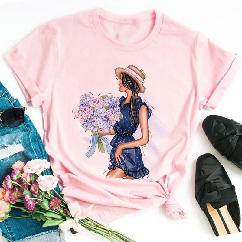Sunflower Black Loose Short Sleeve T-Shirt - PratSN