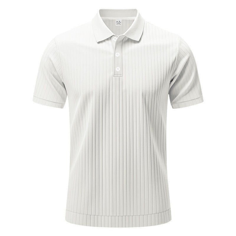 Sunken Stripe Quick - drying Ice Silk Short Sleeve - PratSN