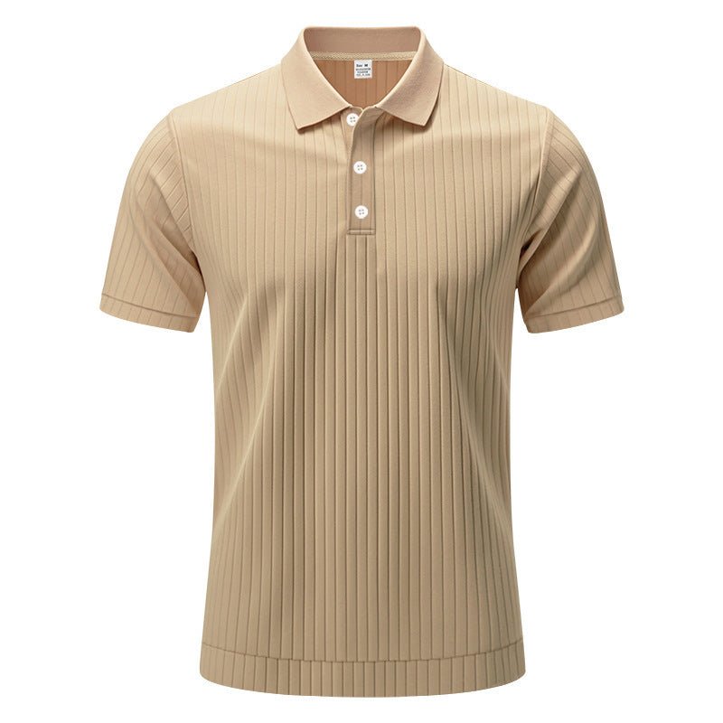 Sunken Stripe Quick - drying Ice Silk Short Sleeve - PratSN