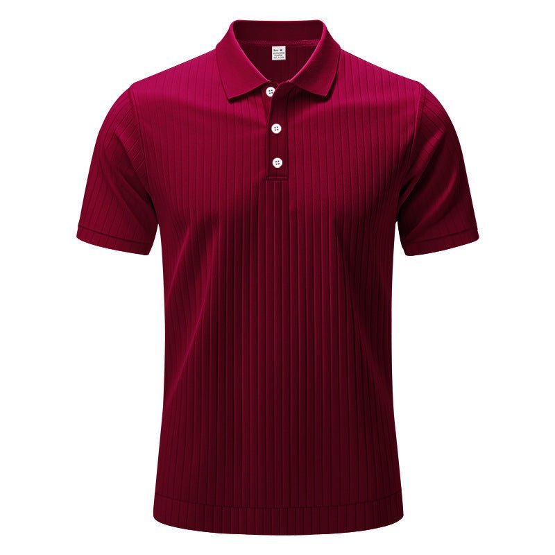 Sunken Stripe Quick - drying Ice Silk Short Sleeve - PratSN
