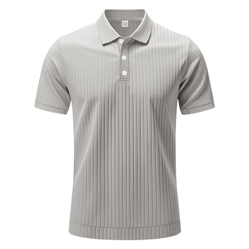 Sunken Stripe Quick - drying Ice Silk Short Sleeve - PratSN