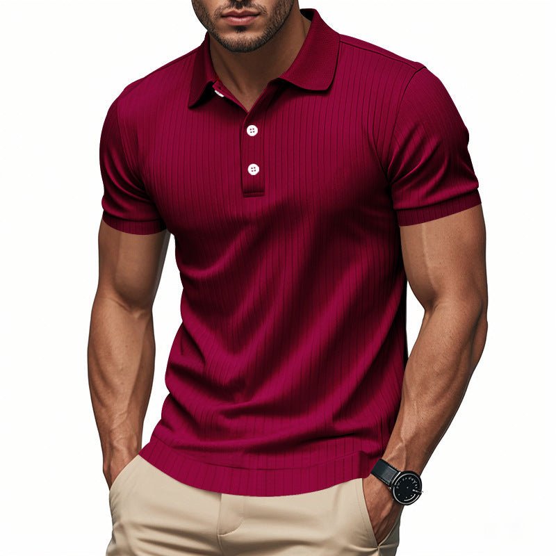 Sunken Stripe Quick - drying Ice Silk Short Sleeve - PratSN