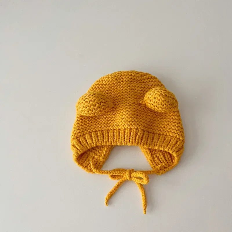 Sweet Newborn Beanie Kawaii Cartoon Bear Ear Crochet Bonnet for Baby Boy Girl Autumn Winter Warm Hat Toddler Photography Props - PratSN