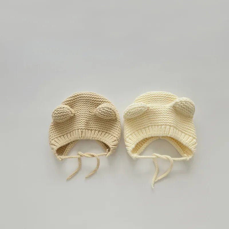 Sweet Newborn Beanie Kawaii Cartoon Bear Ear Crochet Bonnet for Baby Boy Girl Autumn Winter Warm Hat Toddler Photography Props - PratSN