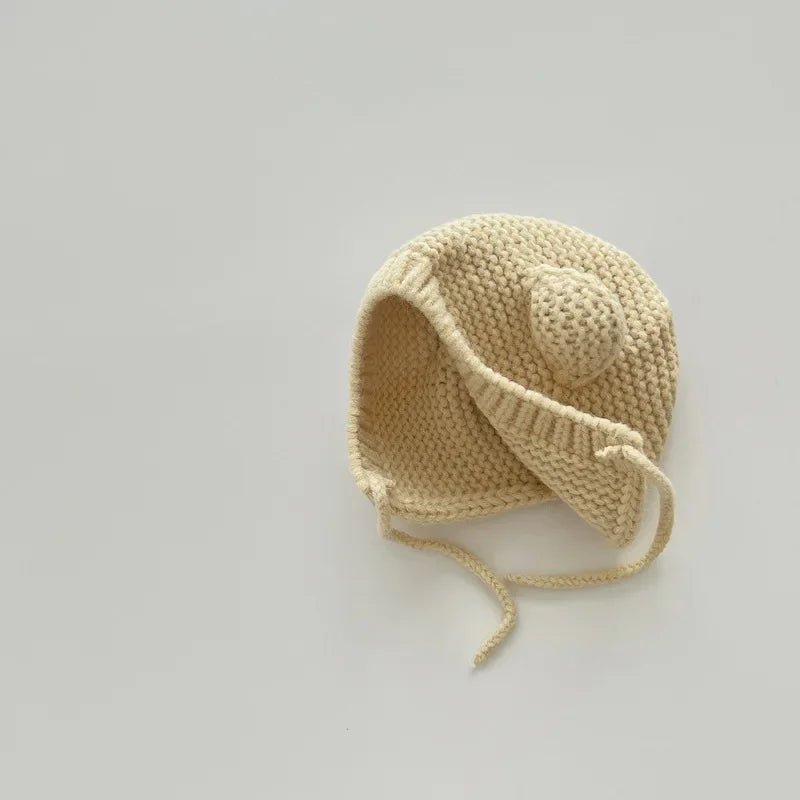 Sweet Newborn Beanie Kawaii Cartoon Bear Ear Crochet Bonnet for Baby Boy Girl Autumn Winter Warm Hat Toddler Photography Props - PratSN