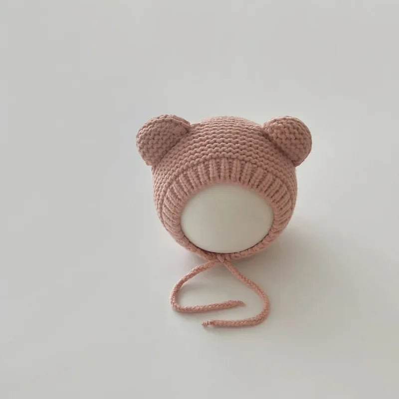 Sweet Newborn Beanie Kawaii Cartoon Bear Ear Crochet Bonnet for Baby Boy Girl Autumn Winter Warm Hat Toddler Photography Props - PratSN