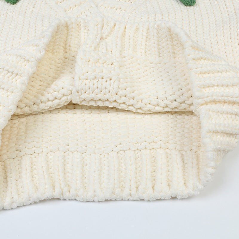 Sweet Sweater Cardigan Hand Crocheting Flower Loose V - neck - PratSN