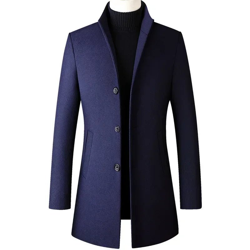 TFETTERS Brand Trench Coat Korean Fashion Business Casual Stand Collar Long Jackets for Men 2025 Autumn Windbreaker Winter Coats - PratSN