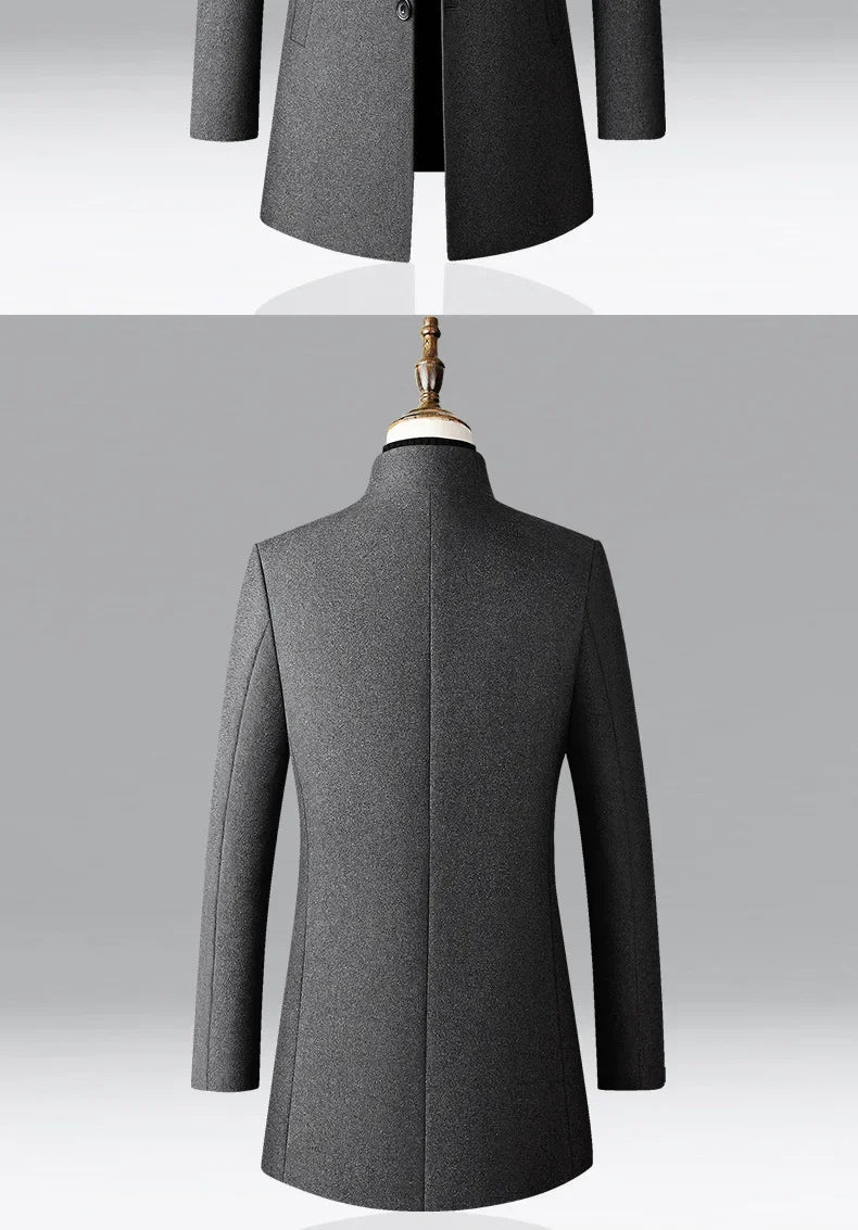 TFETTERS Brand Trench Coat Korean Fashion Business Casual Stand Collar Long Jackets for Men 2025 Autumn Windbreaker Winter Coats - PratSN
