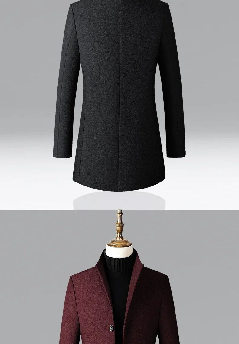 TFETTERS Brand Trench Coat Korean Fashion Business Casual Stand Collar Long Jackets for Men 2025 Autumn Windbreaker Winter Coats - PratSN