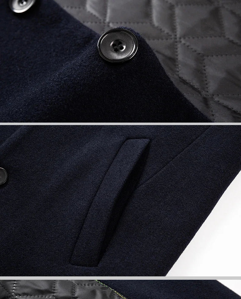 TFETTERS Brand Trench Coat Korean Fashion Business Casual Stand Collar Long Jackets for Men 2025 Autumn Windbreaker Winter Coats - PratSN