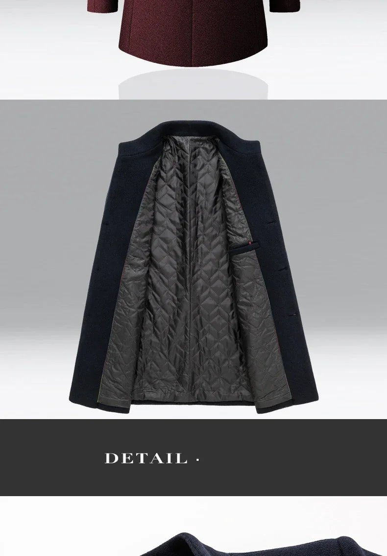 TFETTERS Brand Trench Coat Korean Fashion Business Casual Stand Collar Long Jackets for Men 2025 Autumn Windbreaker Winter Coats - PratSN