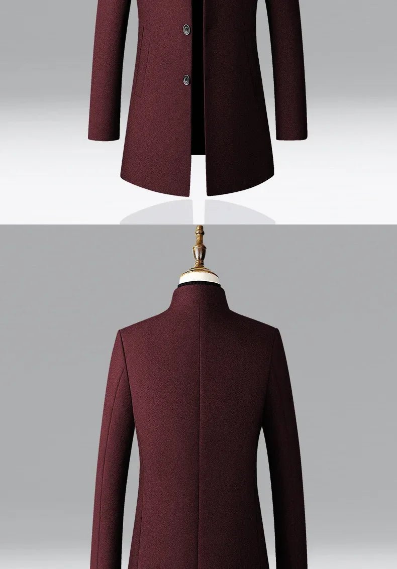 TFETTERS Brand Trench Coat Korean Fashion Business Casual Stand Collar Long Jackets for Men 2025 Autumn Windbreaker Winter Coats - PratSN