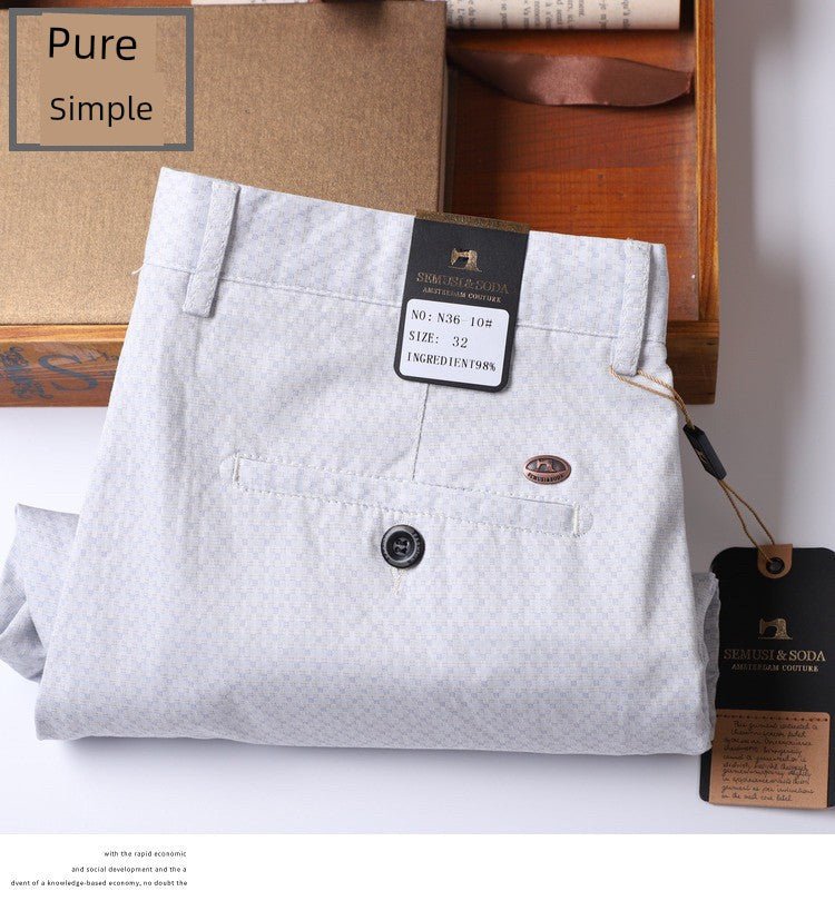 Thin Elastic Loose Straight Stripes Gingham Casual Pants - PratSN