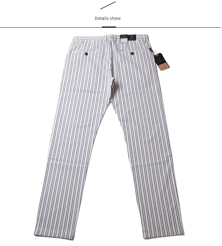 Thin Elastic Loose Straight Stripes Gingham Casual Pants - PratSN