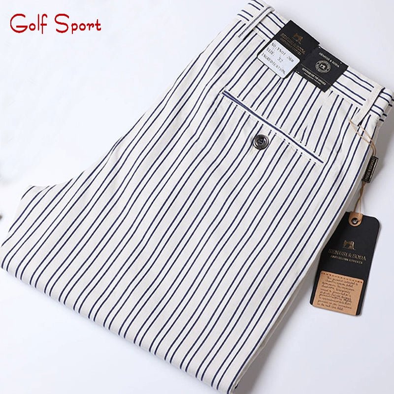 Thin Elastic Loose Straight Stripes Gingham Casual Pants - PratSN