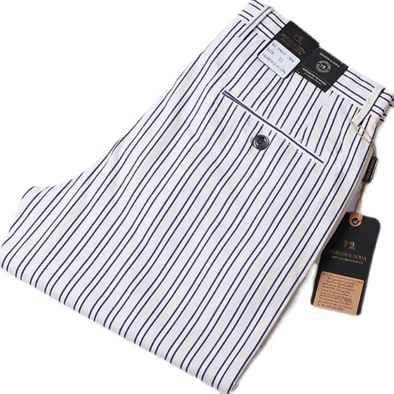 Thin Elastic Loose Straight Stripes Gingham Casual Pants - PratSN