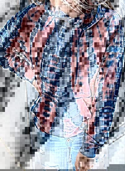 Tie - dye Printed Hooded Long - sleeved Sweatshirt - PratSN