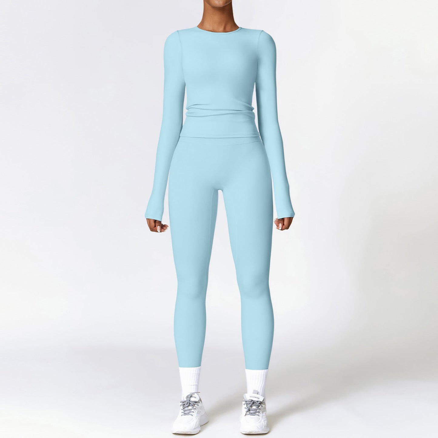 Tight - fitting Brushed Yoga Suit Quick - drying Fitness Clothes Fitness Long Sleeve Tracksuits Sports Suit Gym Top High Waist Leggings Women Sets Yoga Set - PratSN