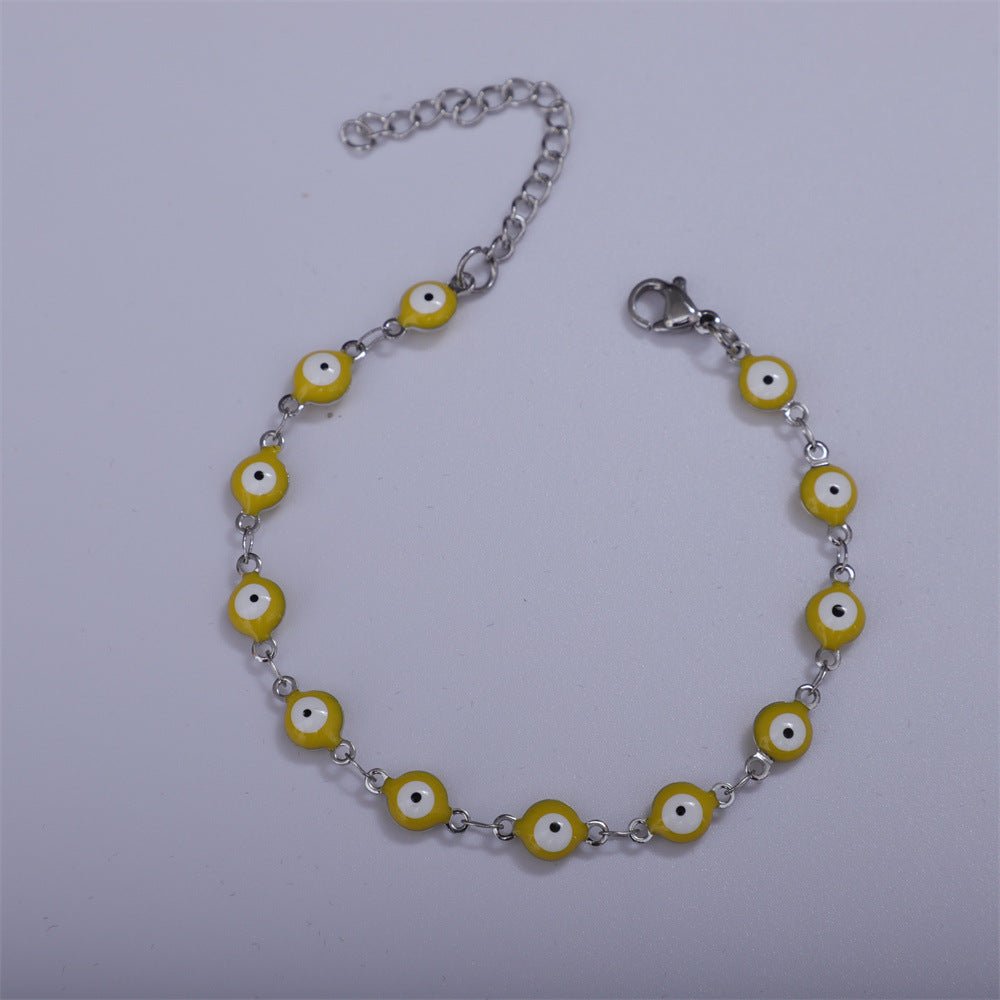 Titanium Steel Round Eye Lucky Amulet Bracelet - PratSN