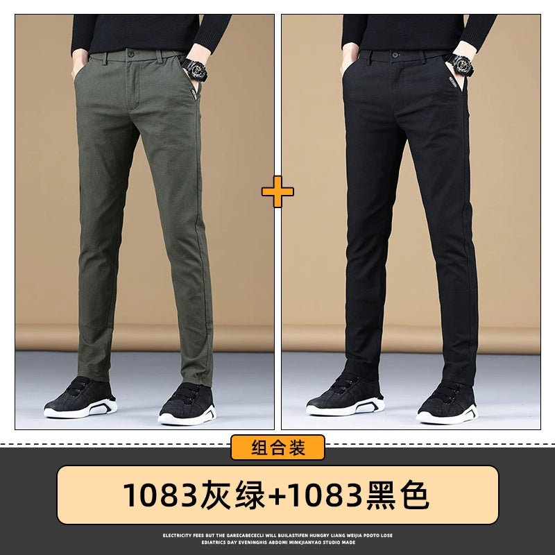 Trendy Men's Spring and Autumn Black Sports Casual Pants - PratSN