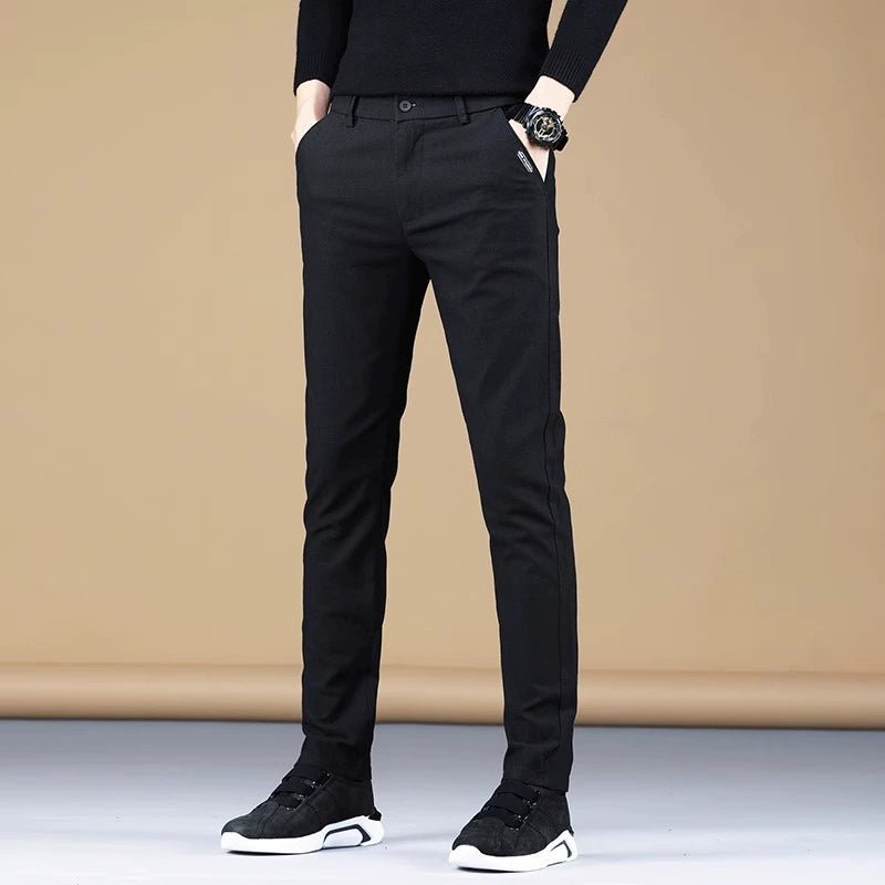 Trendy Men's Spring and Autumn Black Sports Casual Pants - PratSN