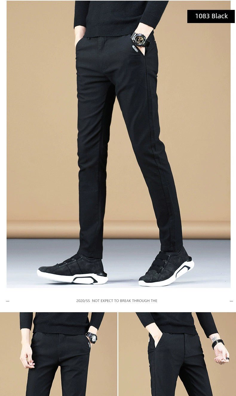Trendy Men's Spring and Autumn Black Sports Casual Pants - PratSN