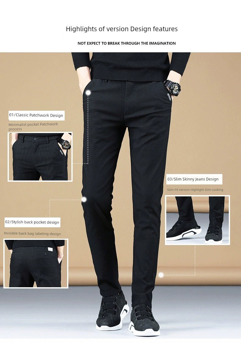 Trendy Men's Spring and Autumn Black Sports Casual Pants - PratSN
