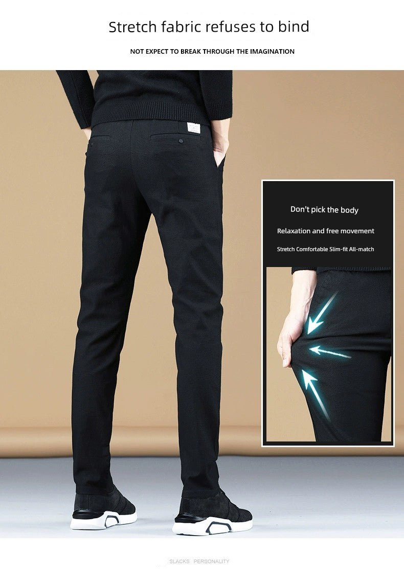 Trendy Men's Spring and Autumn Black Sports Casual Pants - PratSN