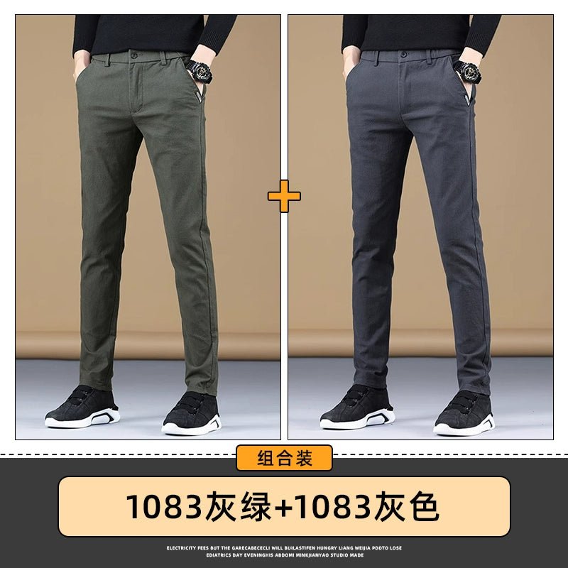 Trendy Men's Spring and Autumn Black Sports Casual Pants - PratSN