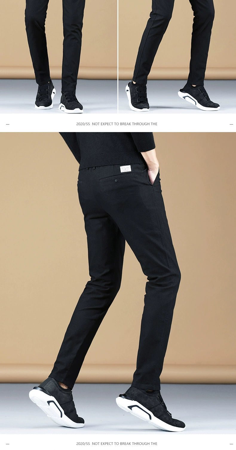 Trendy Men's Spring and Autumn Black Sports Casual Pants - PratSN