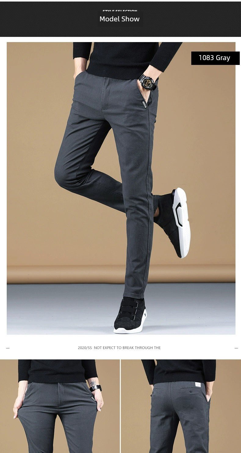 Trendy Men's Spring and Autumn Black Sports Casual Pants - PratSN