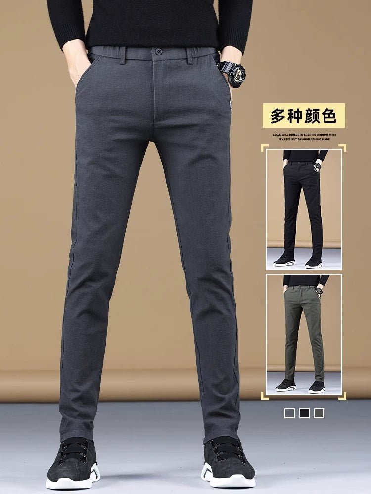 Trendy Men's Spring and Autumn Black Sports Casual Pants - PratSN