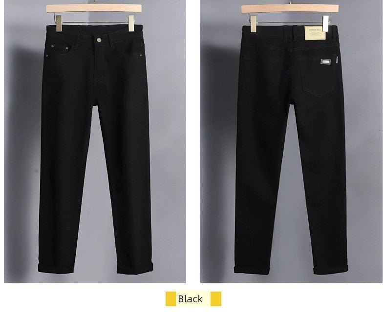 Trendy Plus Size Stretch Pure Color Breathable Autumn and Winter Jeans - PratSN