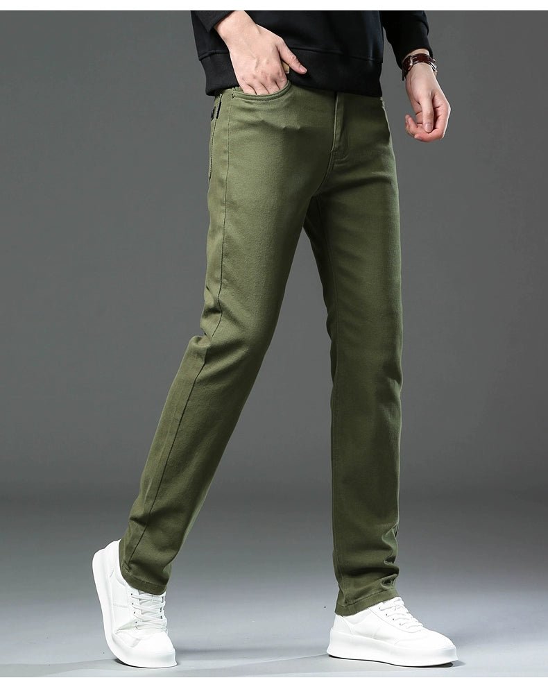 Trendy Plus Size Stretch Pure Color Breathable Autumn and Winter Jeans - PratSN