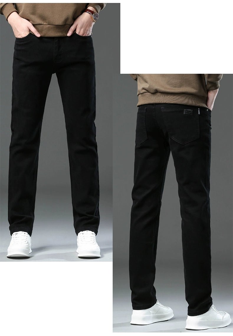 Trendy Plus Size Stretch Pure Color Breathable Autumn and Winter Jeans - PratSN