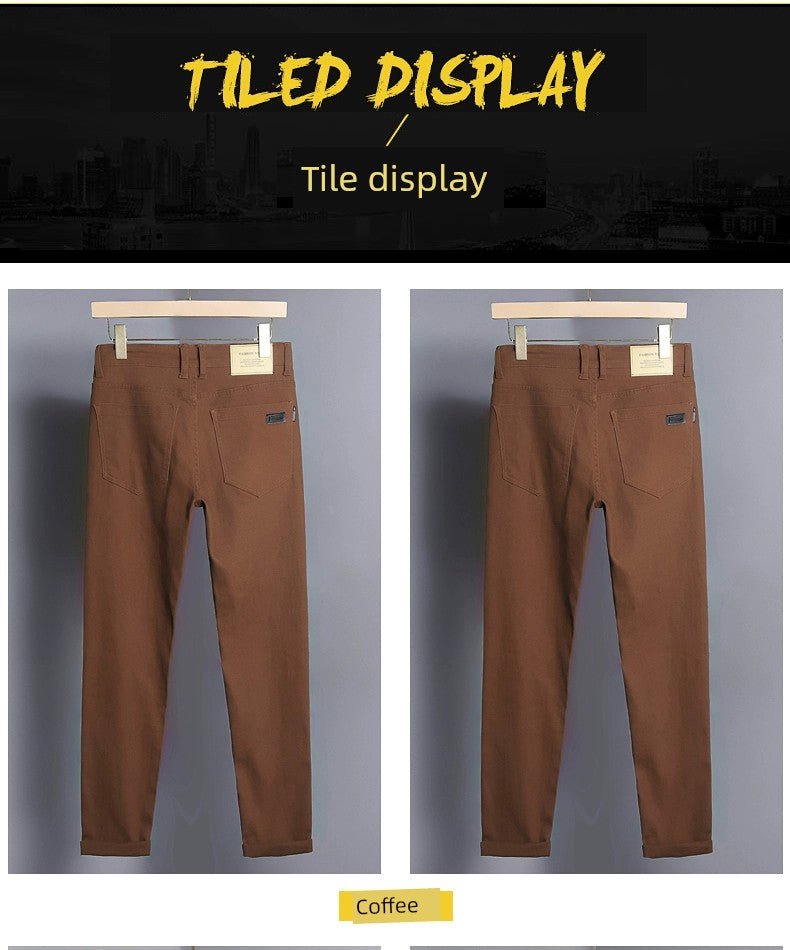 Trendy Plus Size Stretch Pure Color Breathable Autumn and Winter Jeans - PratSN