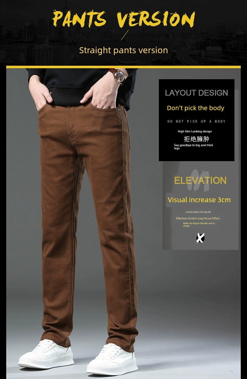 Trendy Plus Size Stretch Pure Color Breathable Autumn and Winter Jeans - PratSN