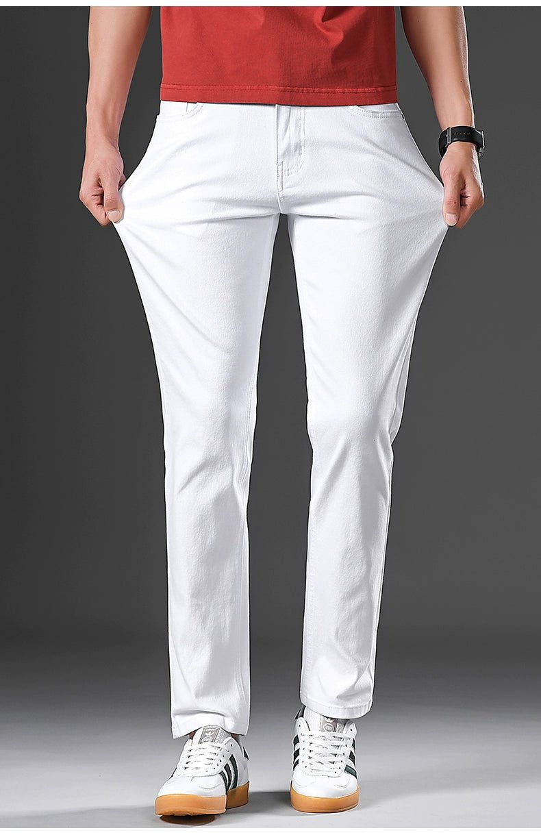 Trendy Plus Size Stretch Pure Color Breathable Autumn and Winter Jeans - PratSN