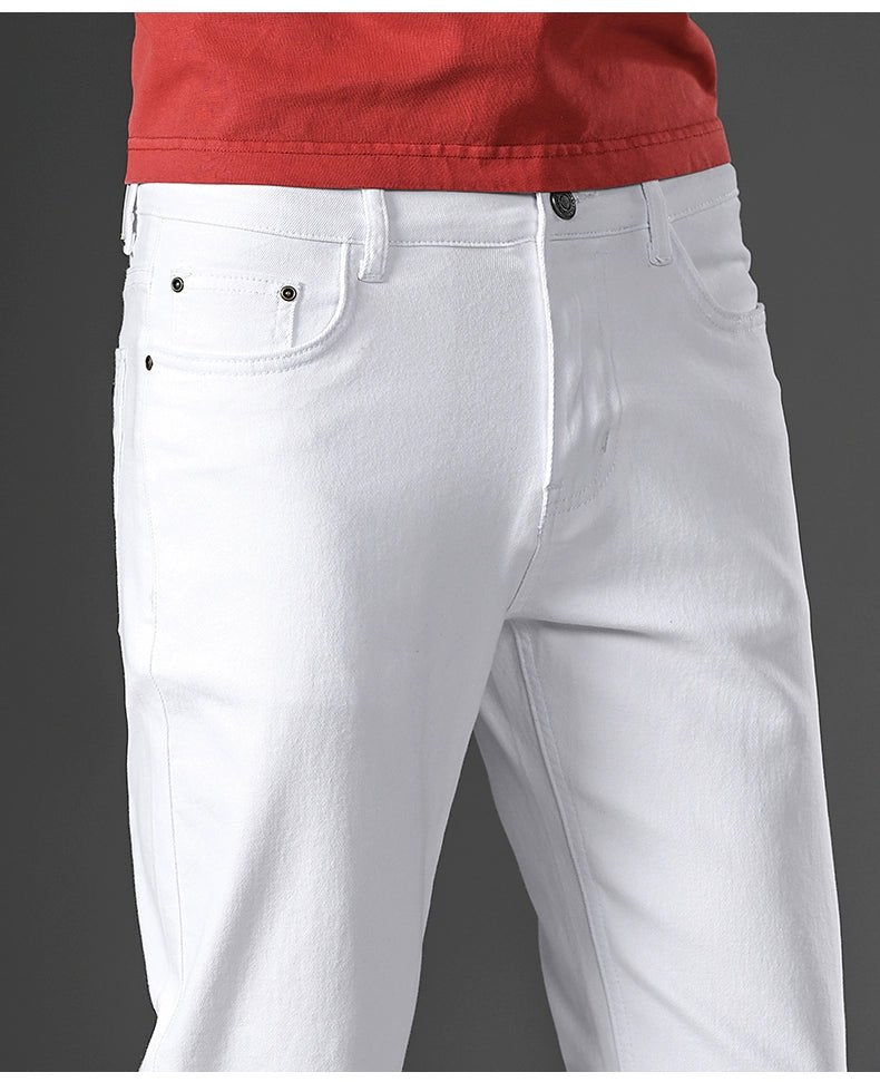 Trendy Plus Size Stretch Pure Color Breathable Autumn and Winter Jeans - PratSN