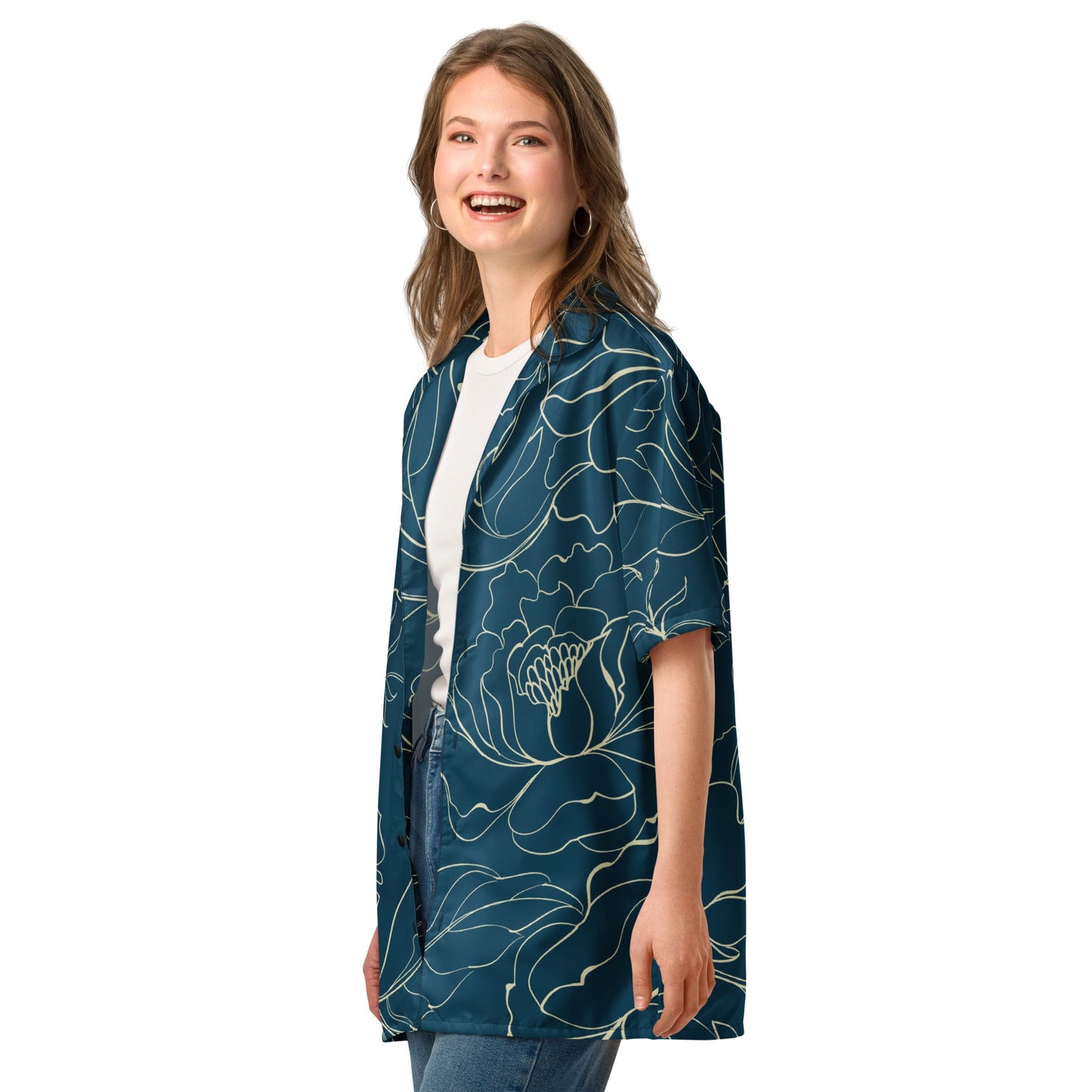 Unique Sharpa blue Button shirt - unisex floral shirt | Unisex Button shirts - PratSN