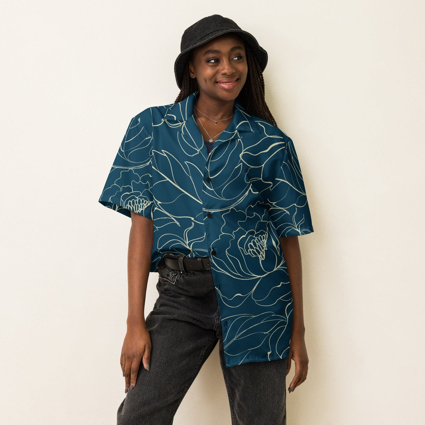 Unique Sharpa blue Button shirt - unisex floral shirt | Unisex Button shirts - PratSN