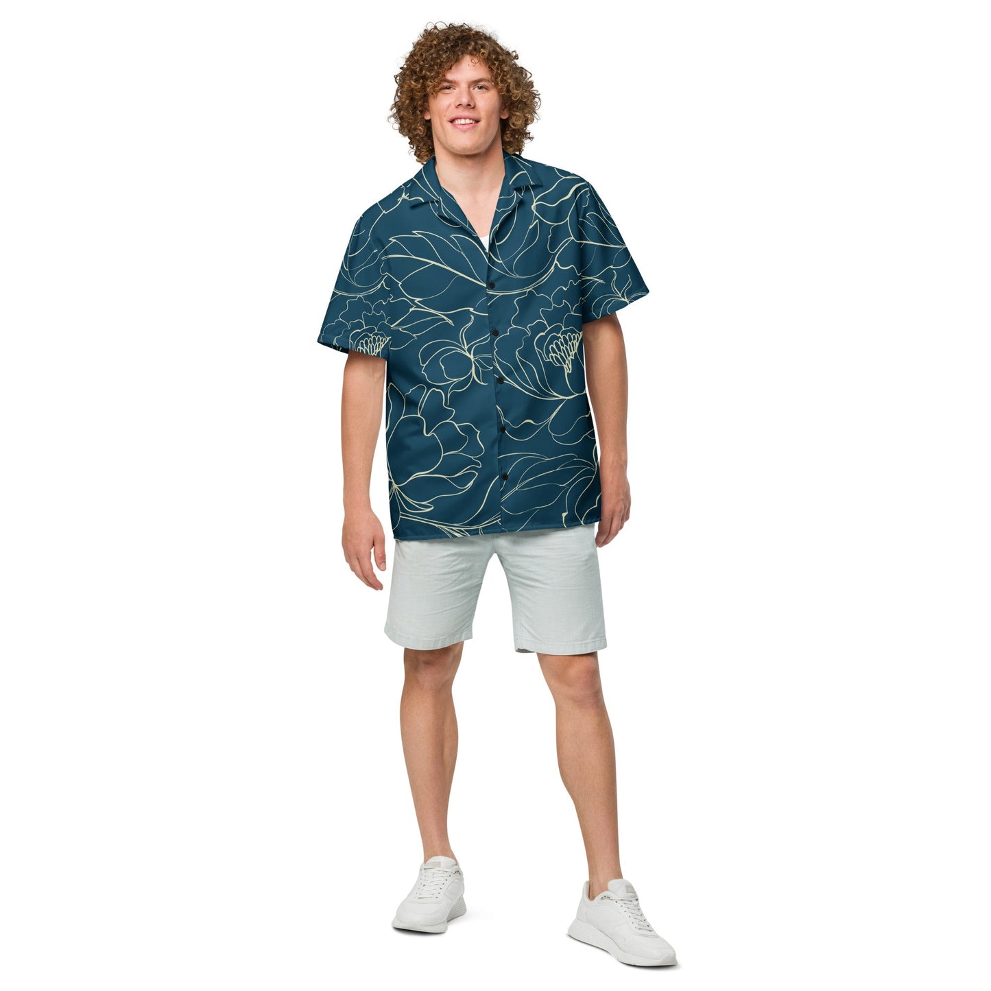Unique Sharpa blue Button shirt - unisex floral shirt | Unisex Button shirts - PratSN