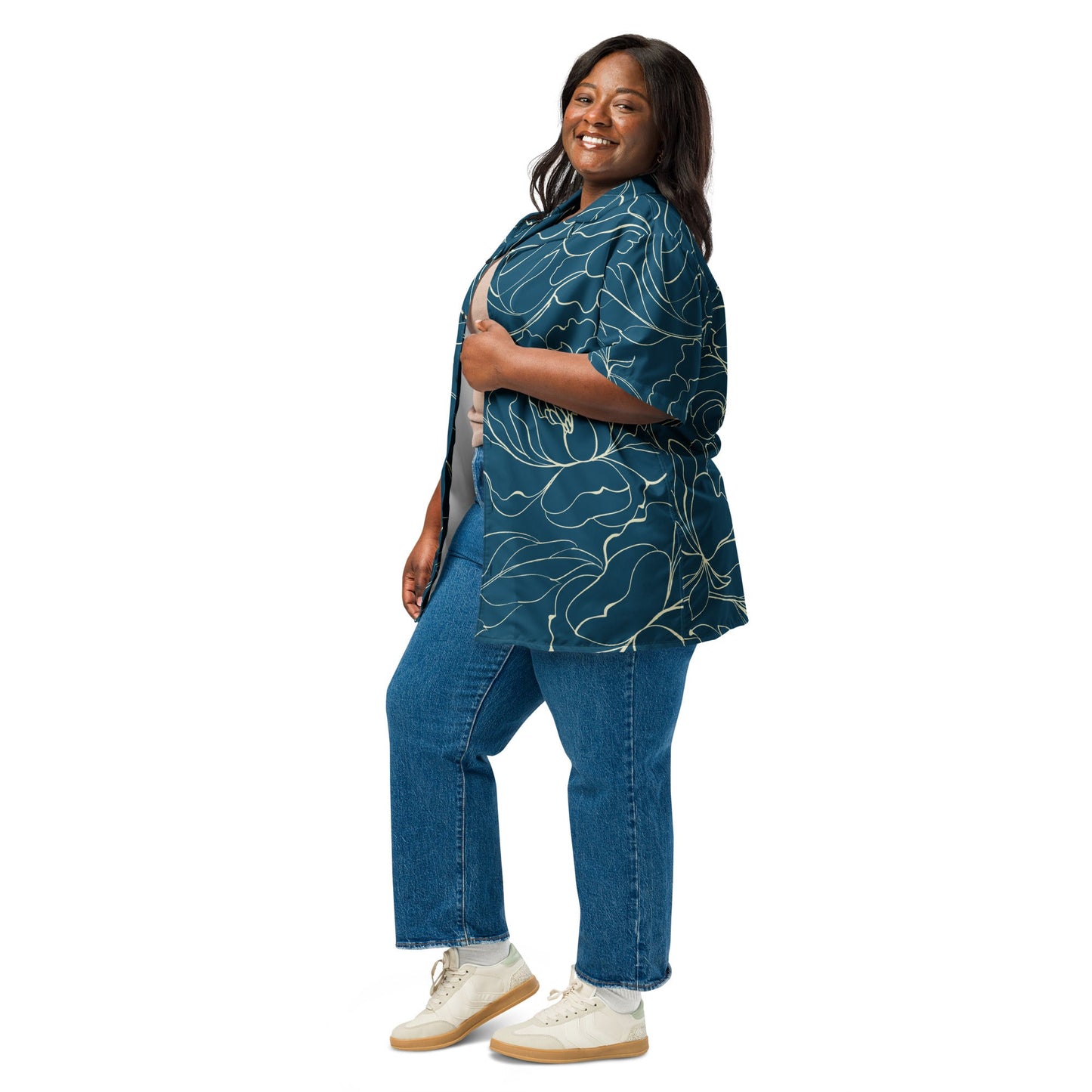 Unique Sharpa blue Button shirt - unisex floral shirt | Unisex Button shirts - PratSN