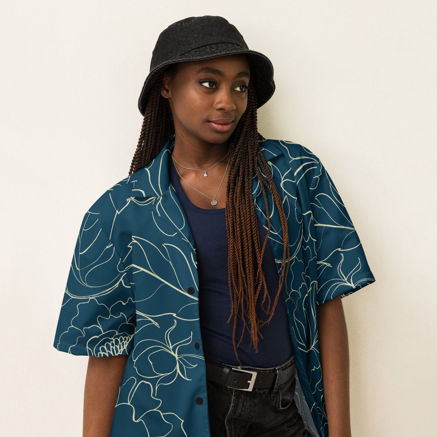 Unique Sharpa blue Button shirt - unisex floral shirt | Unisex Button shirts - PratSN