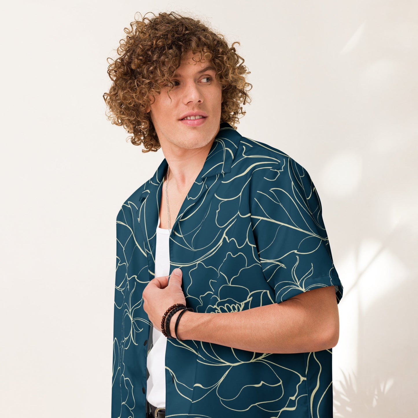 Unique Sharpa blue Button shirt - unisex floral shirt | Unisex Button shirts - PratSN